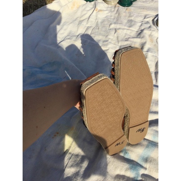 Sam & Libby womens espadrilles flat sandals 9 brown NEW tan coastal academia - Picture 7 of 7